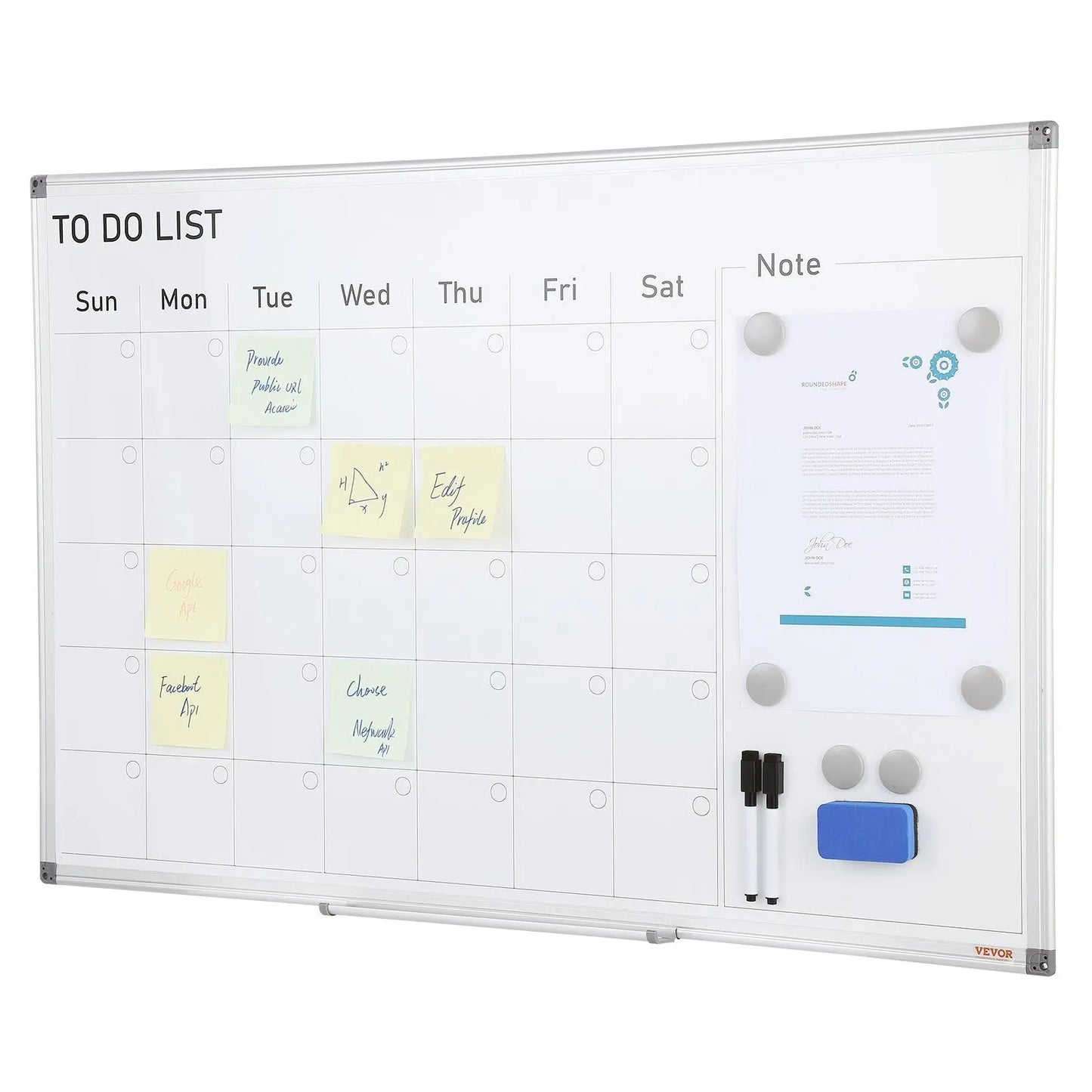 36x24in Magnetic Whiteboard Calendar – Dry Erase Planner for Home & Office