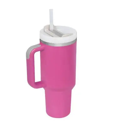 40oz Insulated Tumbler with Handle & Straw – Hot & Cold Travel Cup