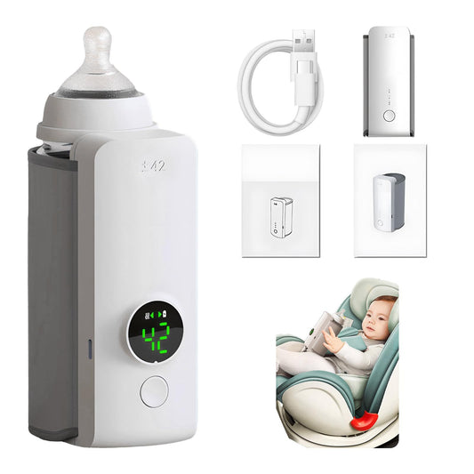 Portable Baby Bottle Warmer – Wireless, Rechargeable & Travel-Friendly