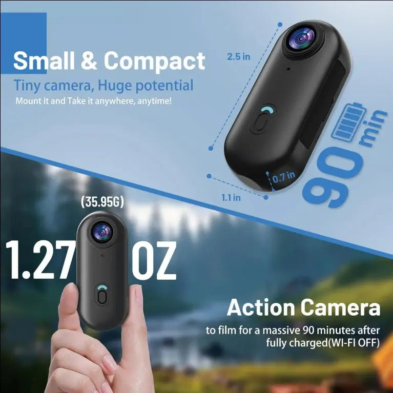 128GB Mini Body POV Camera – FHD 1080P Wearable Video Recorder