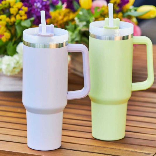 40 Oz Tumbler With Handle Straw Insulated