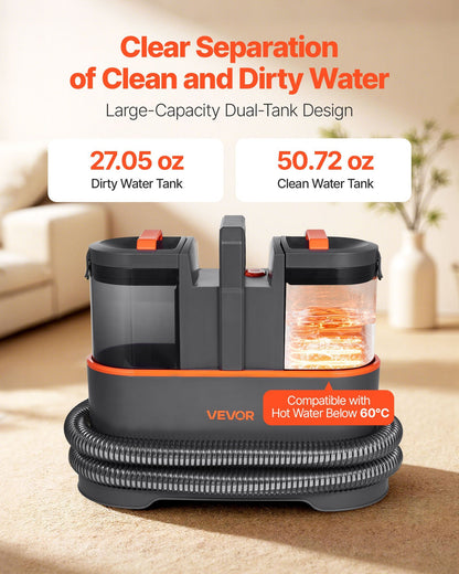 Portable Carpet Cleaner Machine Dual-Water Tank