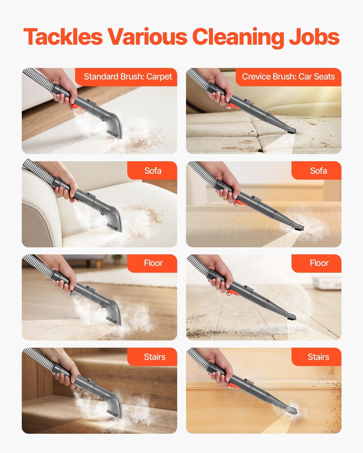 Portable Carpet Cleaner Machine Dual-Water Tank